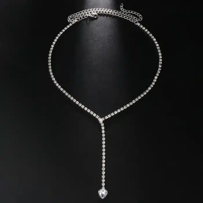 Collier ras du cou croix en strass 9