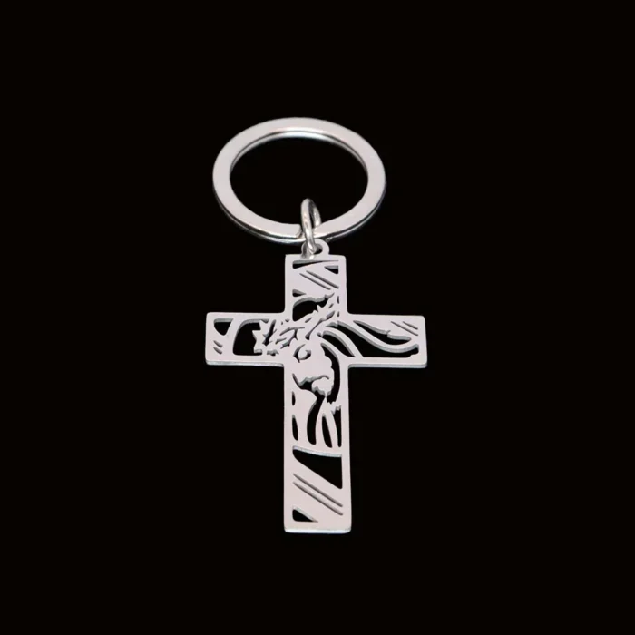 Porte-clés pendentif croix de Jésus 4