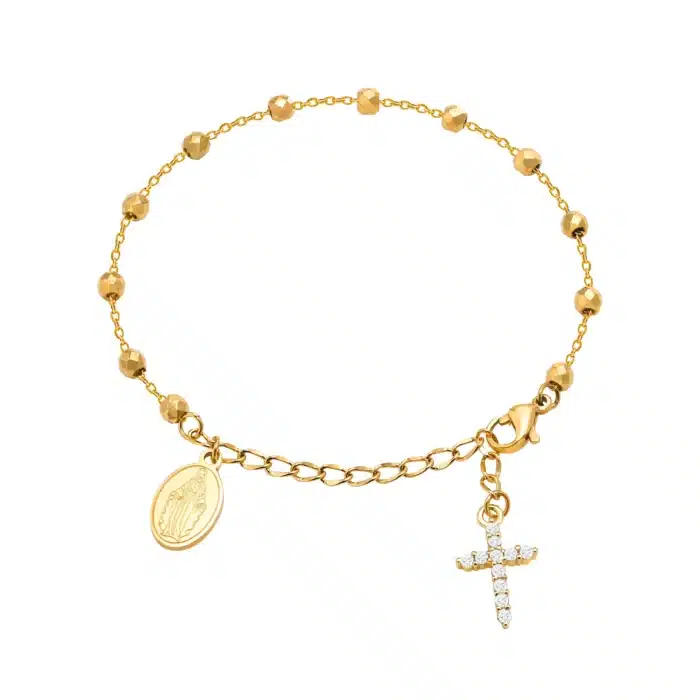 Bracelet chapelet croisé en zircone 5