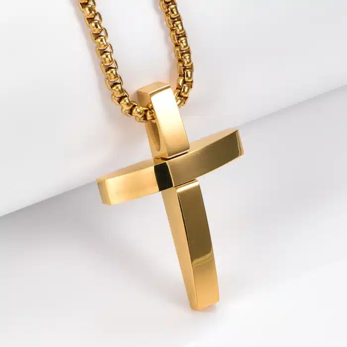 Collier croix à Surface incurvée 2