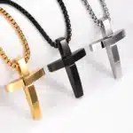 Collier croix à Surface incurvée 3