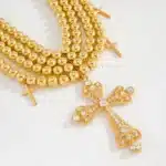 Collier croix femme multicouche 5