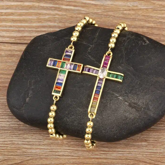 Bracelets croix coloré 6