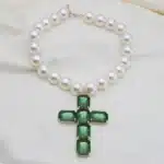 Collier croix en verre 7