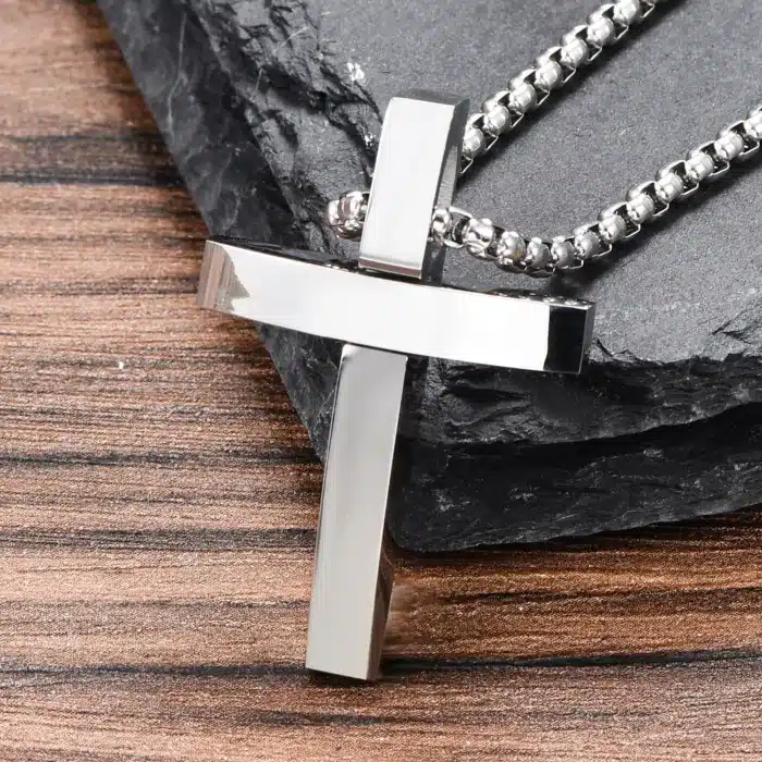 Collier croix à Surface incurvée 6