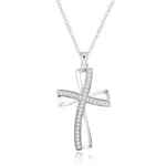 Collier croix argent oblique 4
