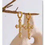 Boucles d'oreilles croix zircon 21