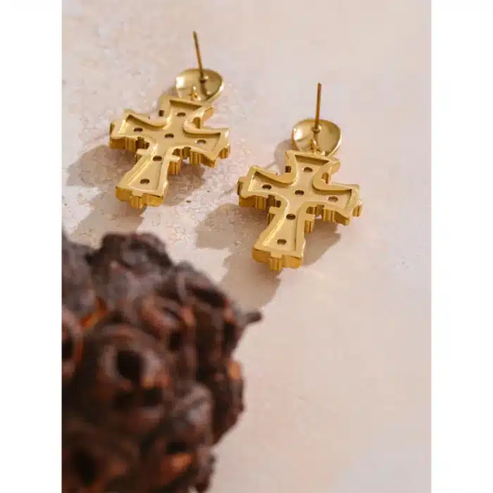 Boucles d'oreilles religieuses perles 4