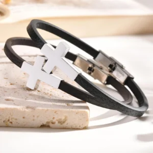 Bracelet croisé en cuir 4