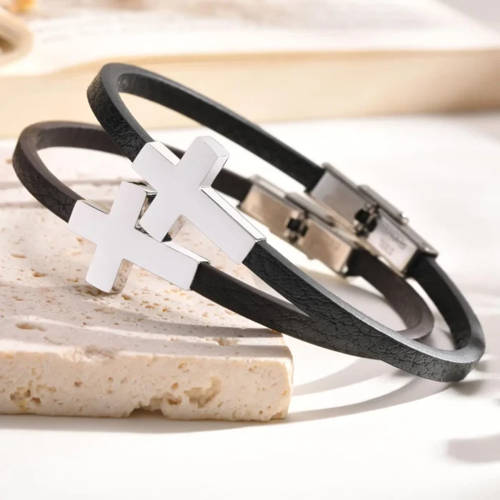 Bracelet croisé en cuir 4