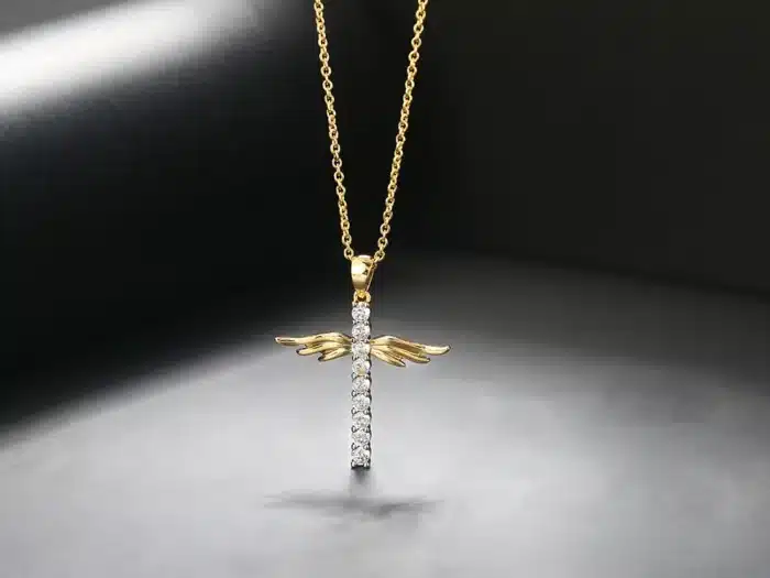 Collier croix angélique 9