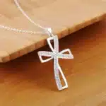 Collier croix argent oblique 1